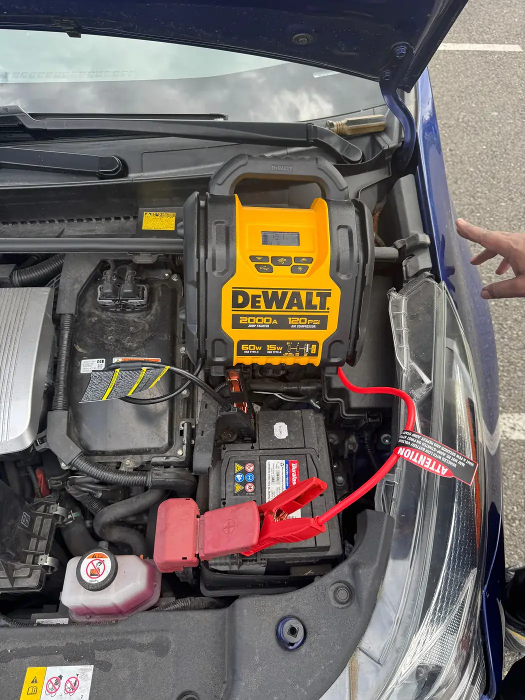 Pathfinder Towing jump-start assistance using a portable battery booster